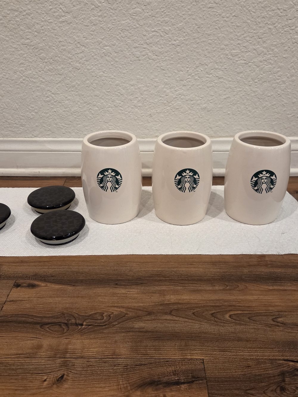 3 Starbucks Ceramic Canisters Magnetic Lid